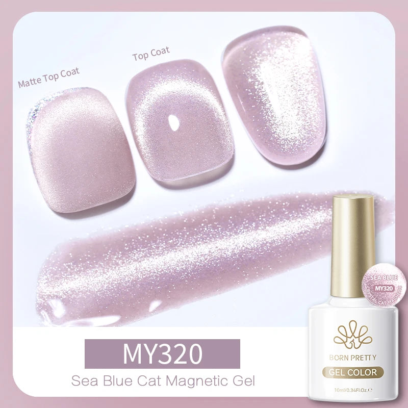 BORN PRETTY 10ml Silver Water Light Cat Magnetic Gel Nail Polish Nail Supplies Vernis Semi Permanent Gel for Fall Winter Nails