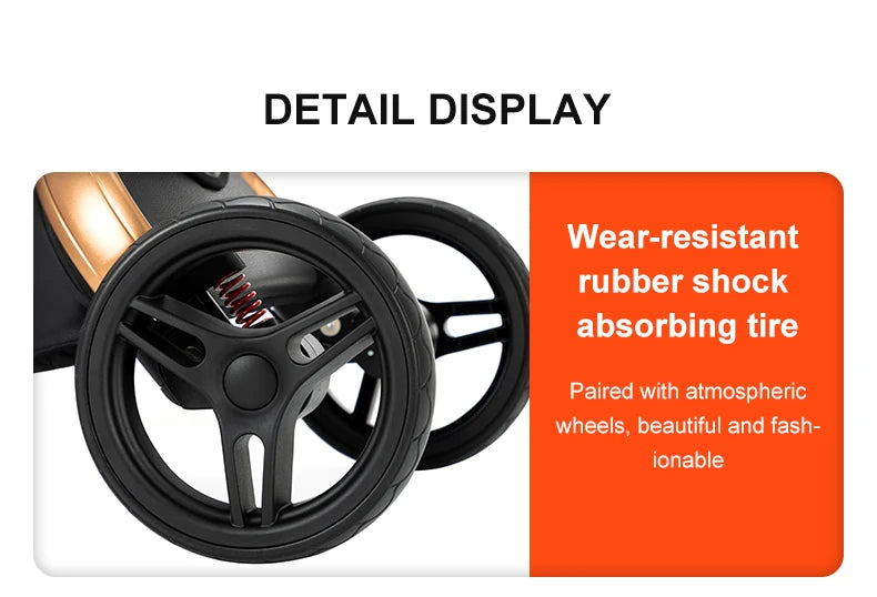 3 in 1 Lightweight High Landscape Baby Stroller Cart Carriage for Newborn Luxury Pushchair