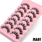 GROINNEYA 5/7 pairs Eyelashes 3D Natural False Lashes Fluffy Soft Cross Manga Lashes Wispy Natural Eyelash Extension Makeup