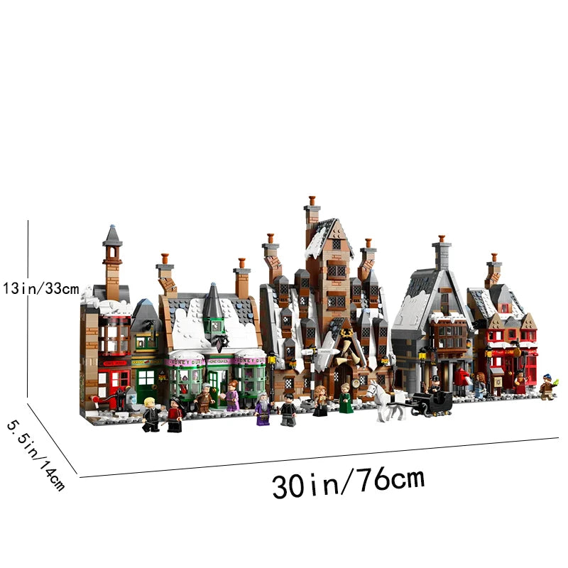 Wizard Village Building Blocks Set – Hogsmeade-Inspired Architecture Model (3228 Pieces, Compatible Bricks)