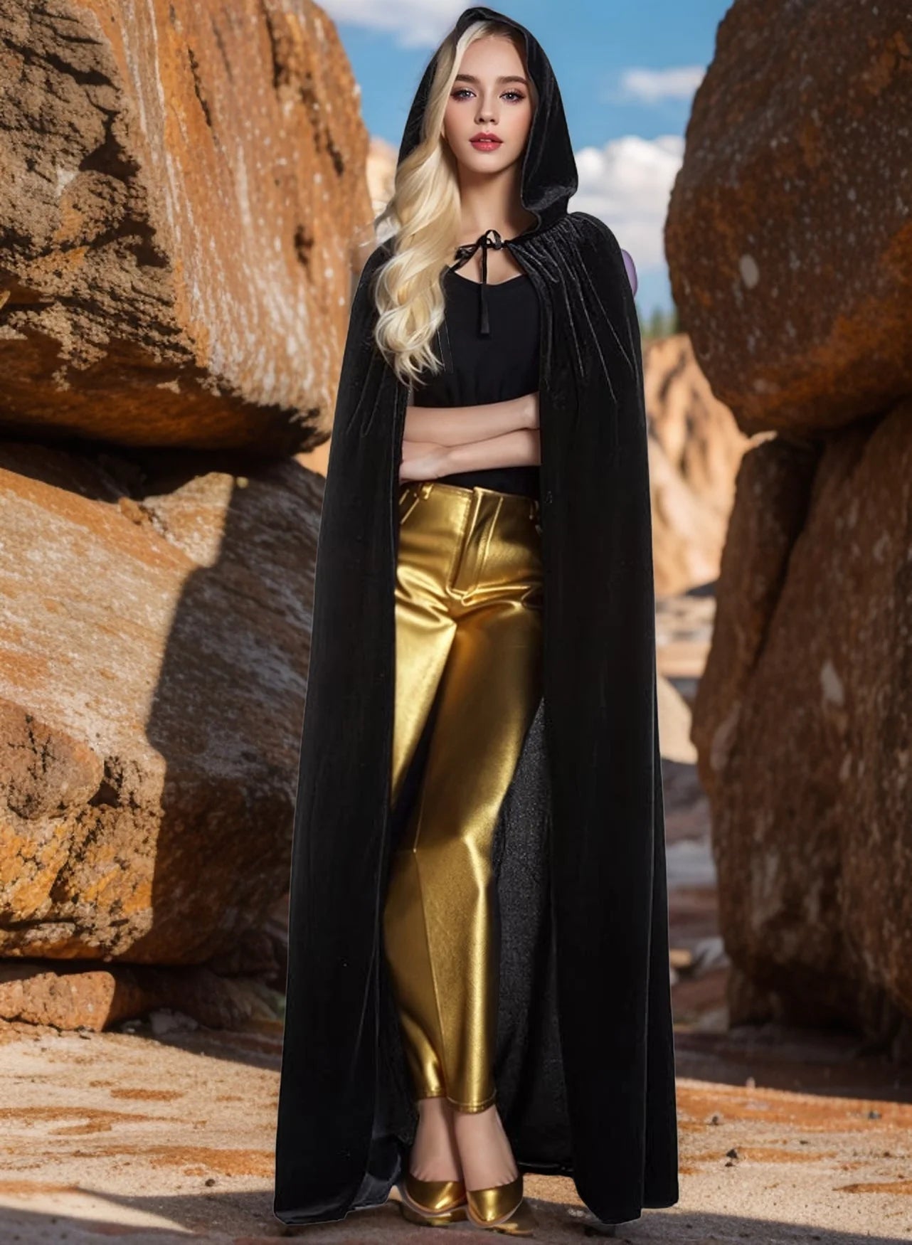 Christmas  Grim Reaper Cloak Velvet long Hooded Unisex cape for  Devil Witch Wizard Halloween Christmas Cosplay cloak