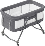 Baby Travel Cot with Mattress & Wheels – Convertible Rocking Crib