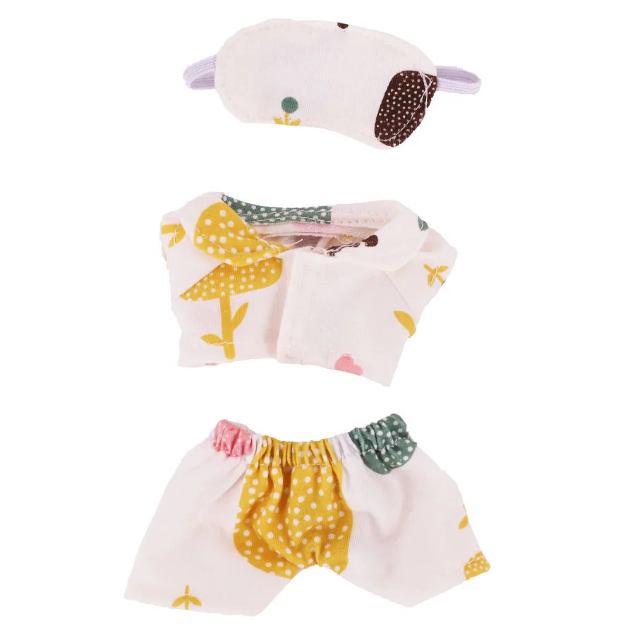 17cm Mini Doll's Accessories Set For Labubu Doll Pop 3Pcs/Set Bed+Quilt+Pillow Pajamas Sleeping Bag Dollhouse Gift,Girl's Toys