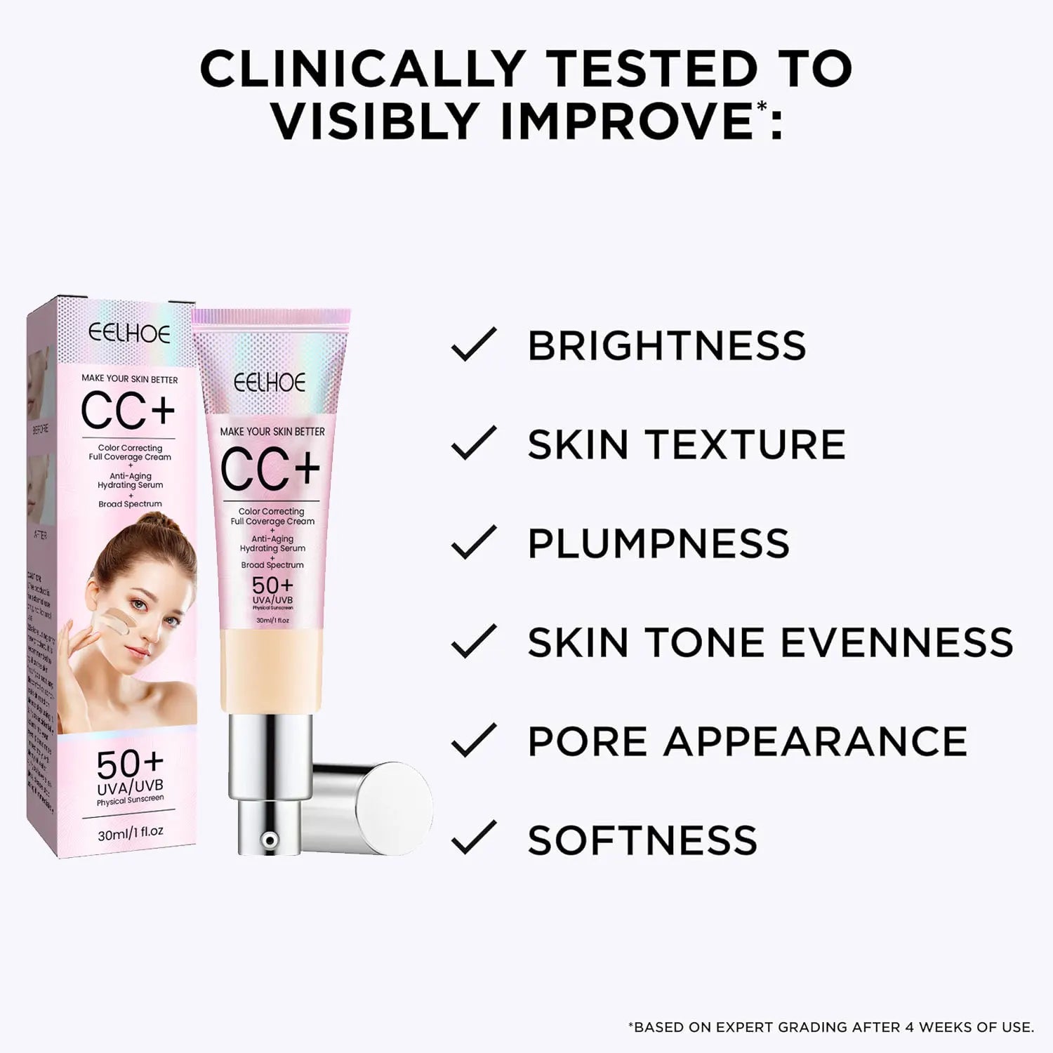 1/2/3pcs CC Cream Foundation Waterproof Brighten Moisturizing Foundation Concealer Oil-Control Sunscreen Spf 50 Makeup Product