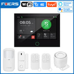 FUERS 7 Inch TFT Screen 4G Tuya Smart Home Security Alarm System G70 GSM WiFi Wireless Home Burglar Security Alarm System