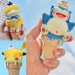 Cute Kawaii Pokemon Pikachu Snorlax Psyduck Bulbasaur Icecream Figure Toys for Girls