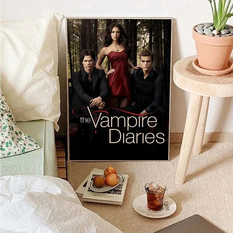 The Vampire Diaries Classic Movie Posters Canvas Painting Room Bar Cafe Aesthetic Art Wall Painting