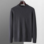 Autumn winter thick wool base sweater men's semi high neck diamond business casual pullover sweater knitted sweater cashmere top