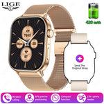 LIGE 2025 For Android IOS GPS Smart Watch Women 2.01" HD Screen Heart Rate Bluetooth Call Compass IP68 Waterproof Men Smartwatch