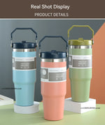 20oz/30oz Thermal Water Bottle With Straw Stainless Steel Car Coffee Mug Keeps Cold and Heat Thermal Mug Tumbler Vacuum Flasks