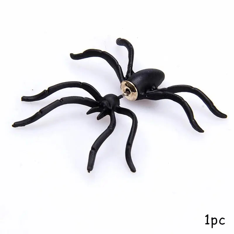 Halloween Party DIY Decoration 3D Horror Personality Black Spider Earrings Jewelry Piercing Earrings Clothing Decoration Supplie