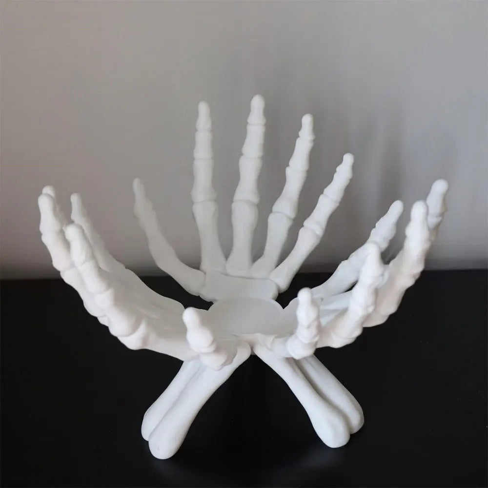 Halloween Candy Bowl Gothic Skeleton Hands Candy Storage Holder Multifunctional Halloween Organizer Holder Scary Home Decoration