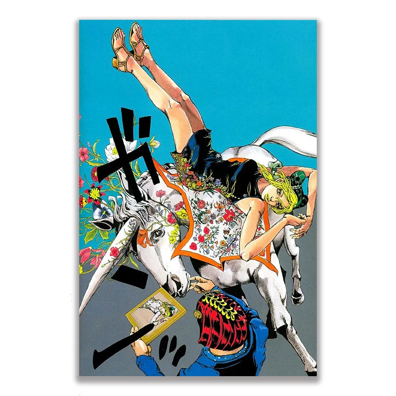 Anime JOJO Bizarre Adventure Retro Poster Canvas Wall Art Printing Waterproof Home Living Bed Room Bar Hallway Aesthetic Decor
