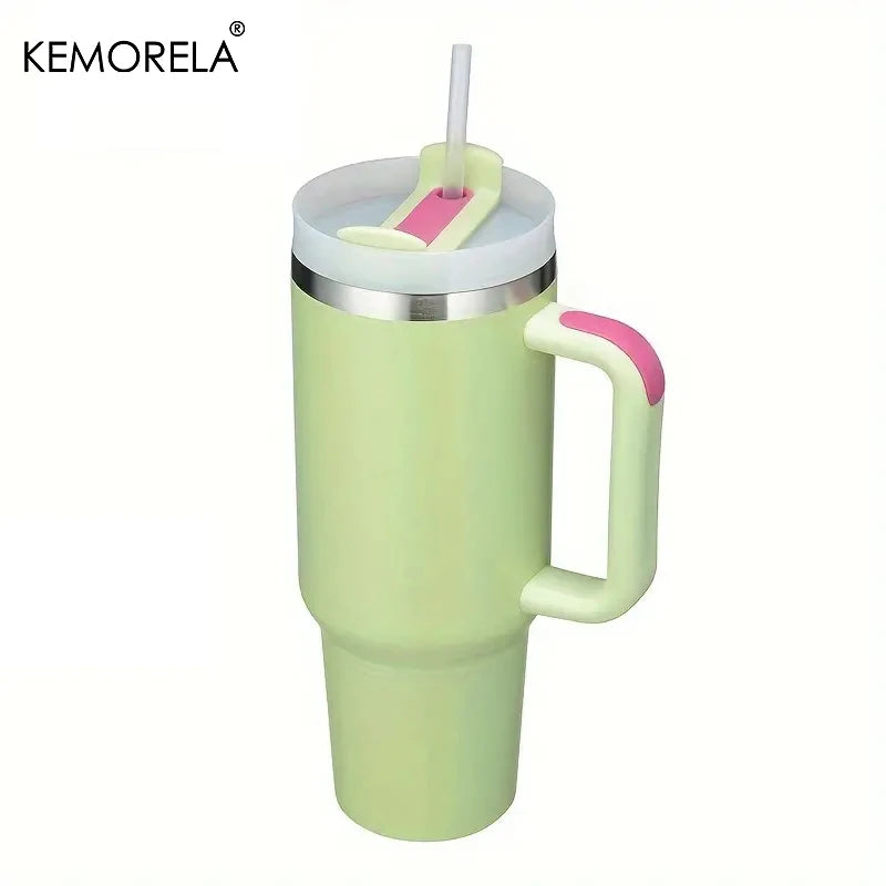 KEMORELA 30&40 oz Tumbler With Handle Lid Straw 887/1182ML Stainless Steel Water Bottle Vacuum Thermos Cup Travel Car Coffee Mug