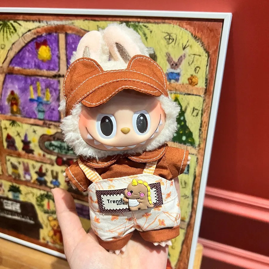 New Labubu Clothing Popular New Products Fashion Velcro 17cm Doll Cute Dress Casual Set Skirt Plush Toy Clothing