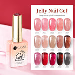 UR SUGAR 15ml Blood Red Jelly Gel Nail Polish Translucent Color Crystal Nude Gel Nail Art Varnish For Fall Winter Manicure