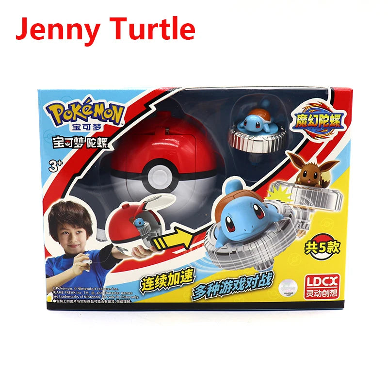 Genuine Pokemon Toys Ball Battle Gyro Pikachu Charmander Squirtle Mew Action Figure Model Pokeball Birthday Gift For Childre