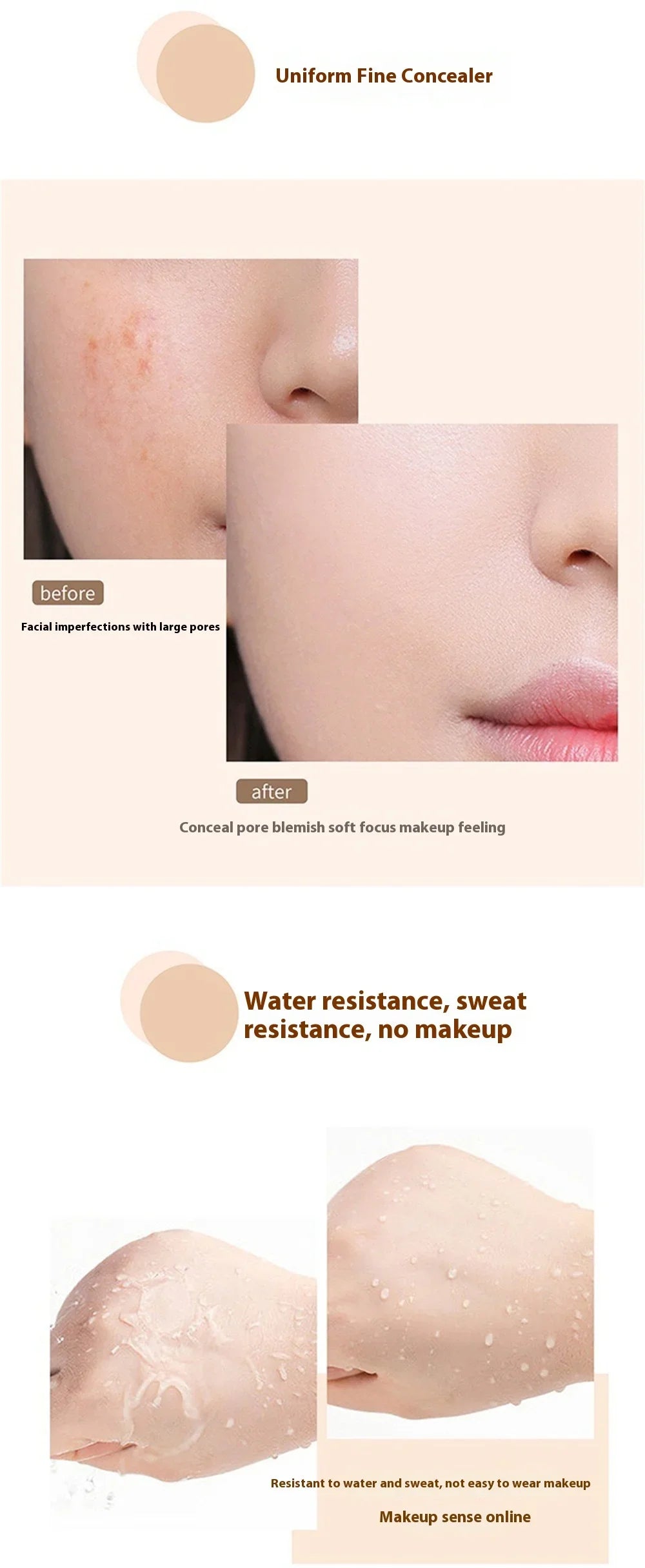 High Coverage Concealer Cover Anti Dark Circle Freckle Lasting Waterproof Foundation BB Cream for Face Makeup Base Cosmetics