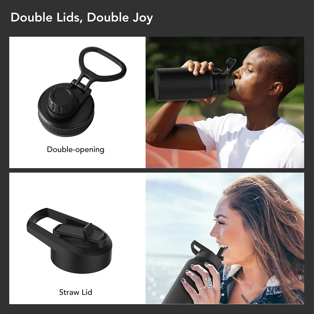 900ML Stainless Steel Thermal Mug with Handle Large Capacity Insulated Cup Office and Home Tumbler Outdoor Sports Water Bottle