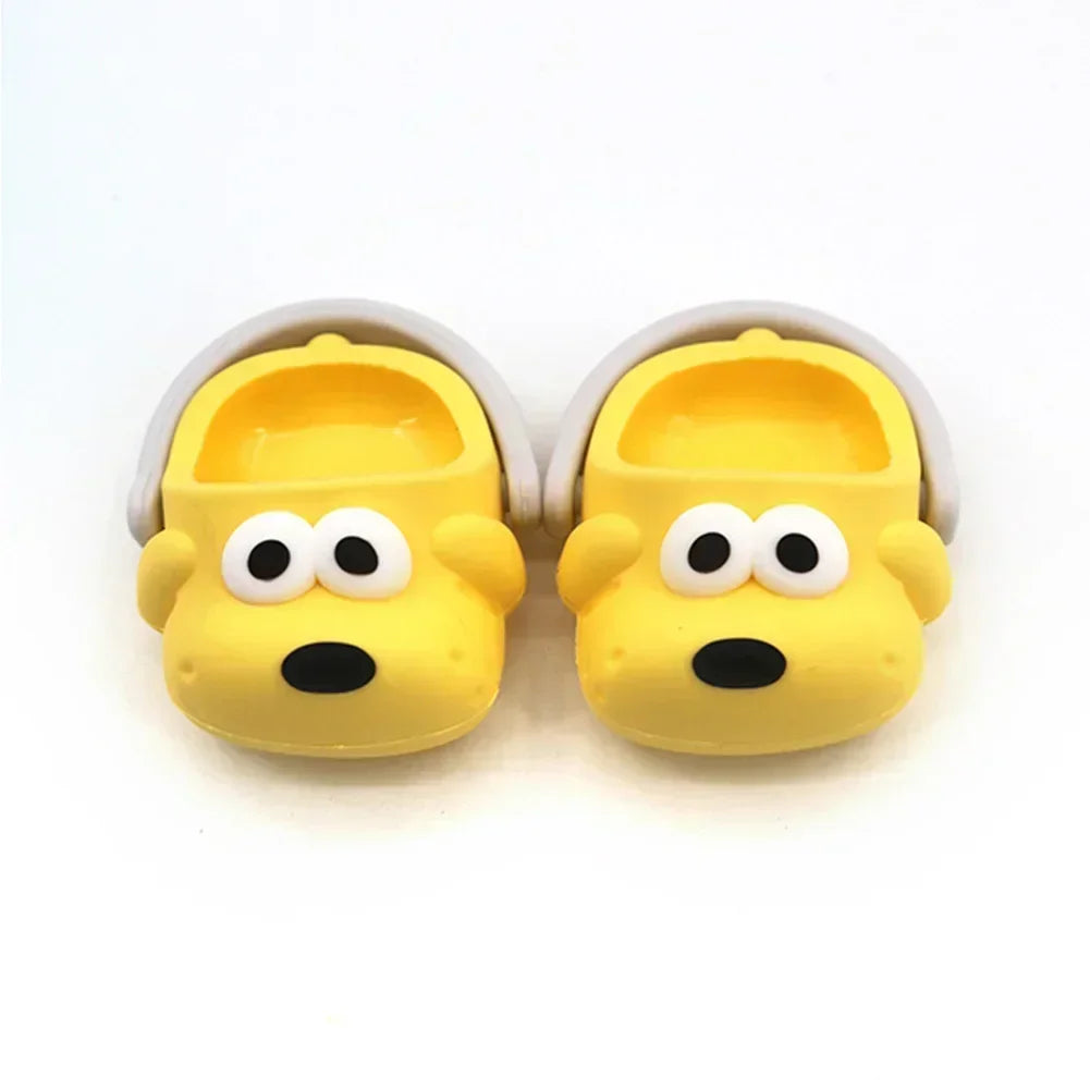 Slipper Shoes Macaron Style 17cm Labubu V2 V1 Doll Shoes Capybara Casual Sandal Dolls Accessories DIY Doll Toys