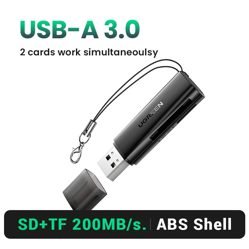 UGREEN Card Reader USB3.0&USB C to SD MicroSD TF Thunderbolt 3 for PC Laptop Accessories Smart Memory Cardreader SD Card Adapter