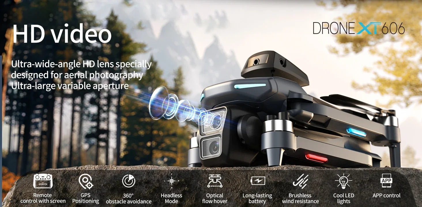 XIAOMI NEW XT606 GPS Drone 8K HD Professional dual camera 5G WIFI FPV Obstacle Avoidance Brushless RC Quadcopter Dron toy MIJIA