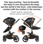 3 in 1 Lightweight High Landscape Baby Stroller Cart Carriage for Newborn Luxury Pushchair