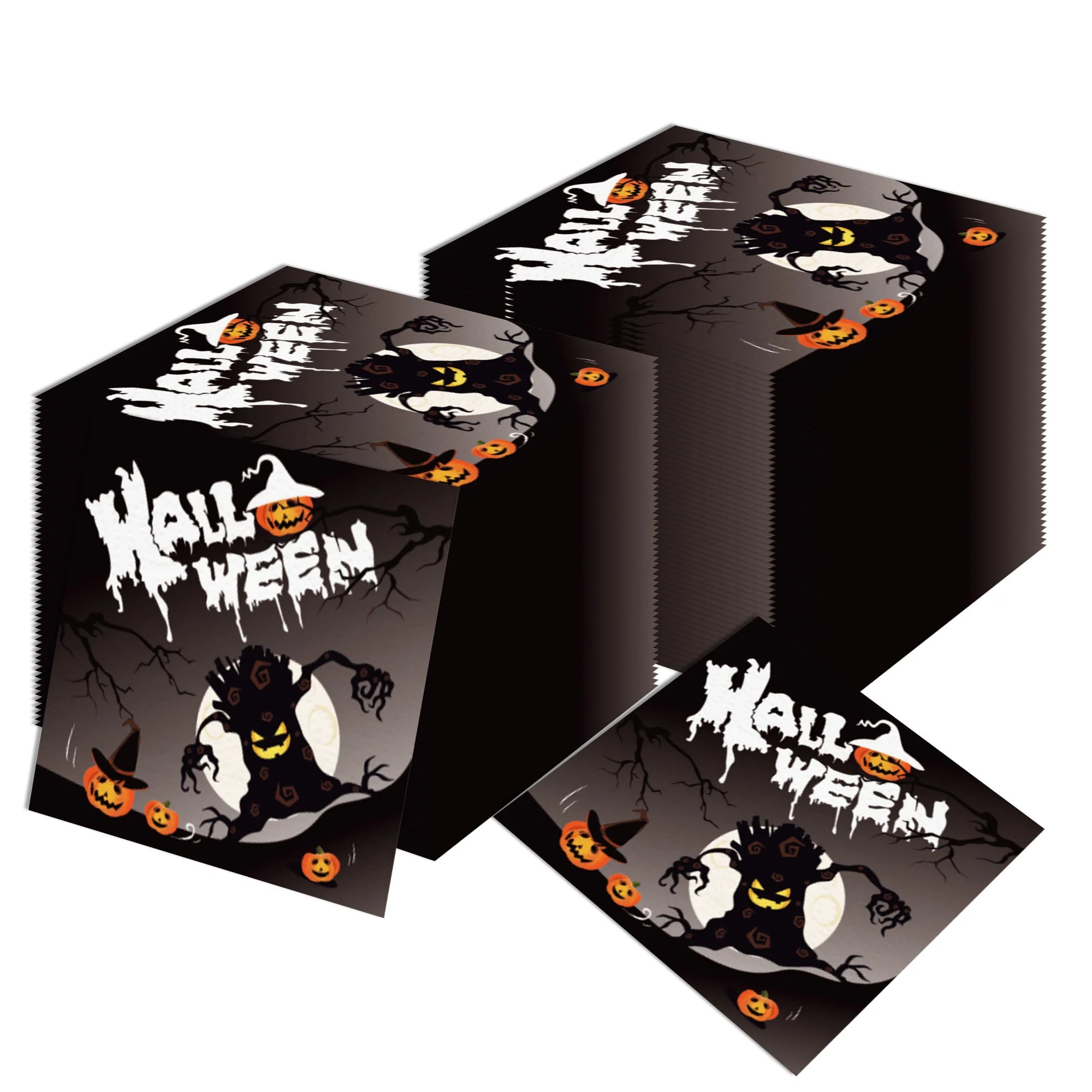 20/40/60/80/100pcs Halloween Theme Party Disposable Napkins Cocktail Napkin Bat Spider Pumpkin Halloween Holiday Decor Tableware