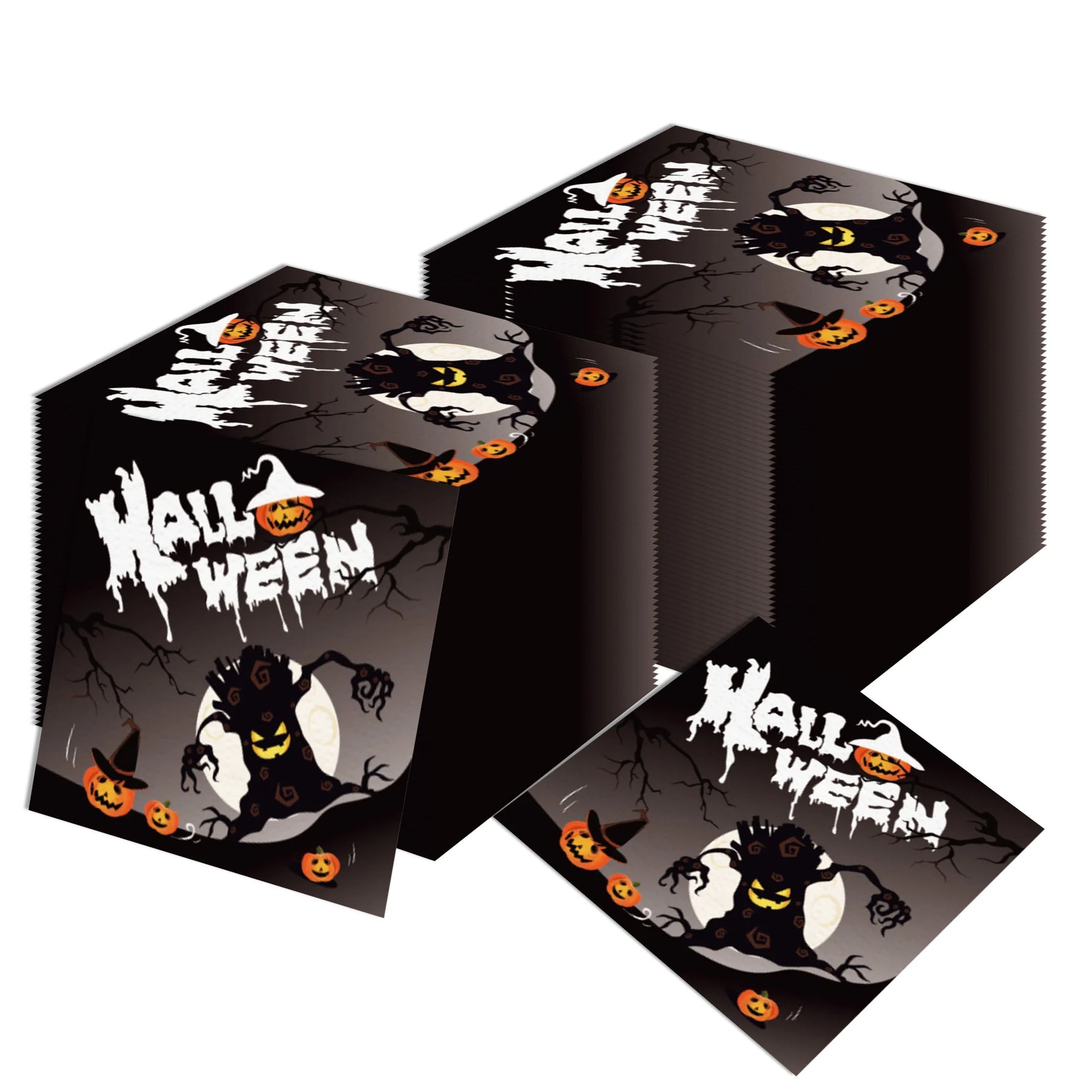 20/40/60/80/100pcs Halloween Theme Party Disposable Napkins Cocktail Napkin Bat Spider Pumpkin Halloween Holiday Decor Tableware