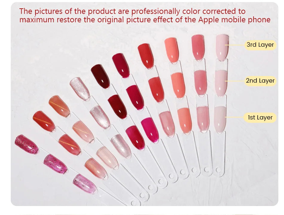 BORN PRETTY Milky Pink Rubber Base Gel Nail Polish Glitter 15ml Semi-Permanent Varnish Soak Off Self Leveling UV LED Gel