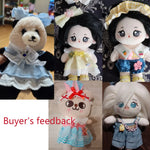 20cm Cotton Doll Clothes With Headwear Bow Headband Accessories Plush Dolls Dresses Skirt Decoration for EXO Idol Doll Accessory