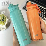 Tyeso Thermos Bottle Portable Sport Vacuum Flask Travel Stainless Steel Thermal Water Bottle Keeps Cold and Heat Thermal Mug