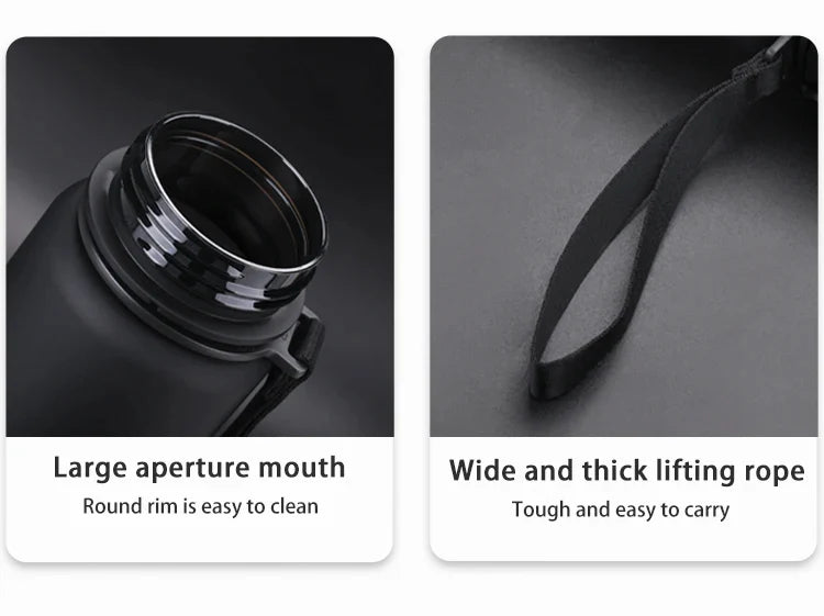 UZ Sports Water Bottle BPA Free Portable Leakproof Shaker Bottle Tritan Plastic Drinkware 500/1000ML Jug for Camping Gym School