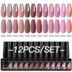 MEET ACROSS 12Pcs Gel Nail Polish Set 7.3ml Pink Blue Neon Macaron Color for Nails UV Gel LED Nail Art  Varnish Manicure Kit