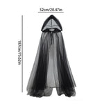 Black Bridal Shawl Witch Vampire Cosplay Cloak Halloween Double Cloak Game Party Costume Props Holiday Dress Up