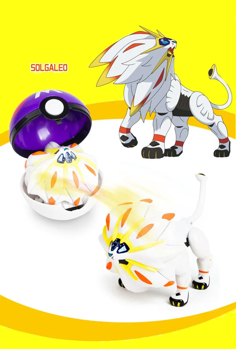 Pokemon Ball Toys Anime Figure Charizard Pikachu Mewtwo Eevee Monster Action Deformation Pokeball Toys Figures Model Kids Gifts