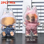 Transparent Cover For LABUBU Clear Macaron Protector Case Dust Sitting Case Popmart Bubble Mart Doll Accessories