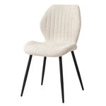 4Pcs Dining Chairs Linen Fabric Kitchen Chairs w/ Upholstered Padded Metal Legs for Office Balcony Restaurant Cafe Beige