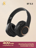 D8 Over Ear  Headphones,  Wireless and Wired Headset Built-in Microphone,  Micro SD Card Slot - (Stealth)  40H Playtime