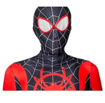Superhero Spiderman Miles Morales Cosplay Costume Adult Kids Spider Man Halloween Jumpsuit Bodysuit Coat Party Dress Up Gift