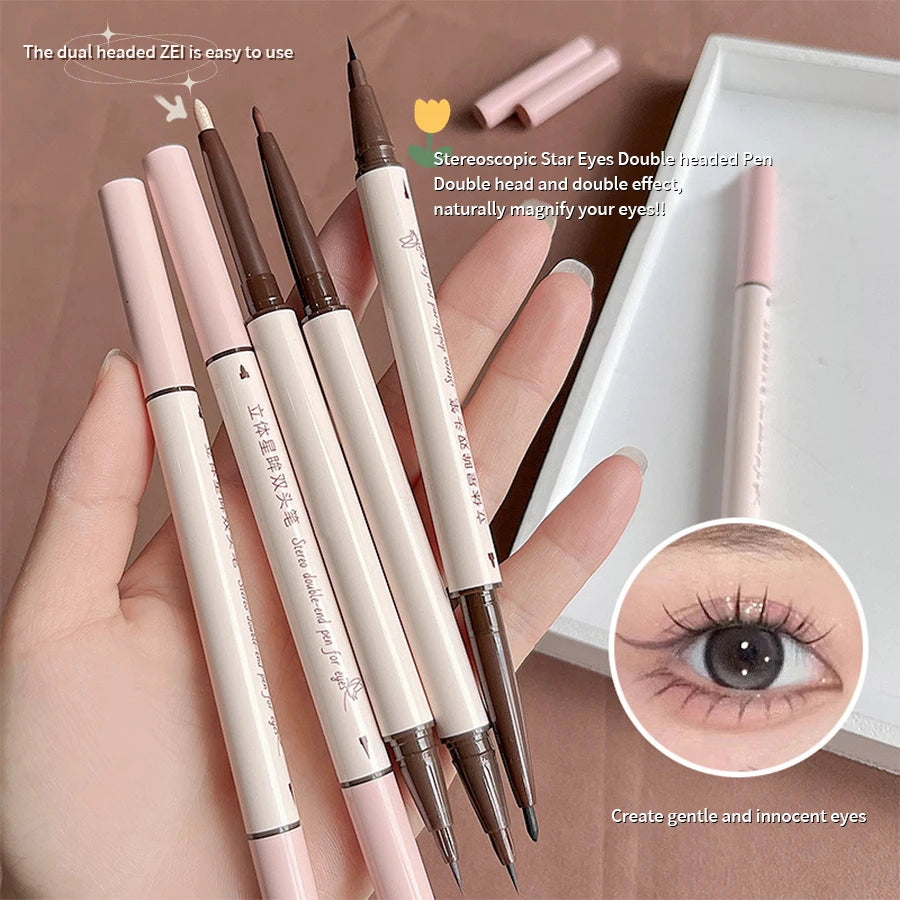 Eyeliner Double Head Pen For Smooth And Delicate Eye Makeup  Quick Drying Film Forming Waterproof And Sweat Proof Eye Makeup