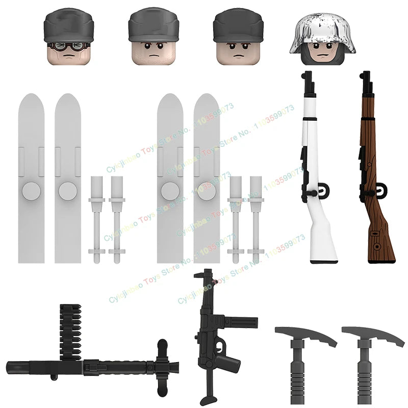 N601-650 MOC Military War Infantry Soldiers Action Figures Creative Bricks Accessories Building Blocks Children's Toys Gifts