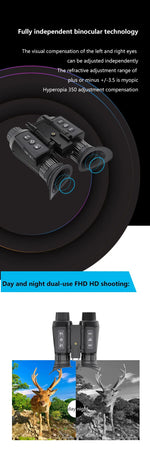 NV8300 Night Vision Binoculars Goggles 8X Digital Zoom 4K UHD 36MP 3D Head Mount Infrared Night Vision Device Hunting Telescope