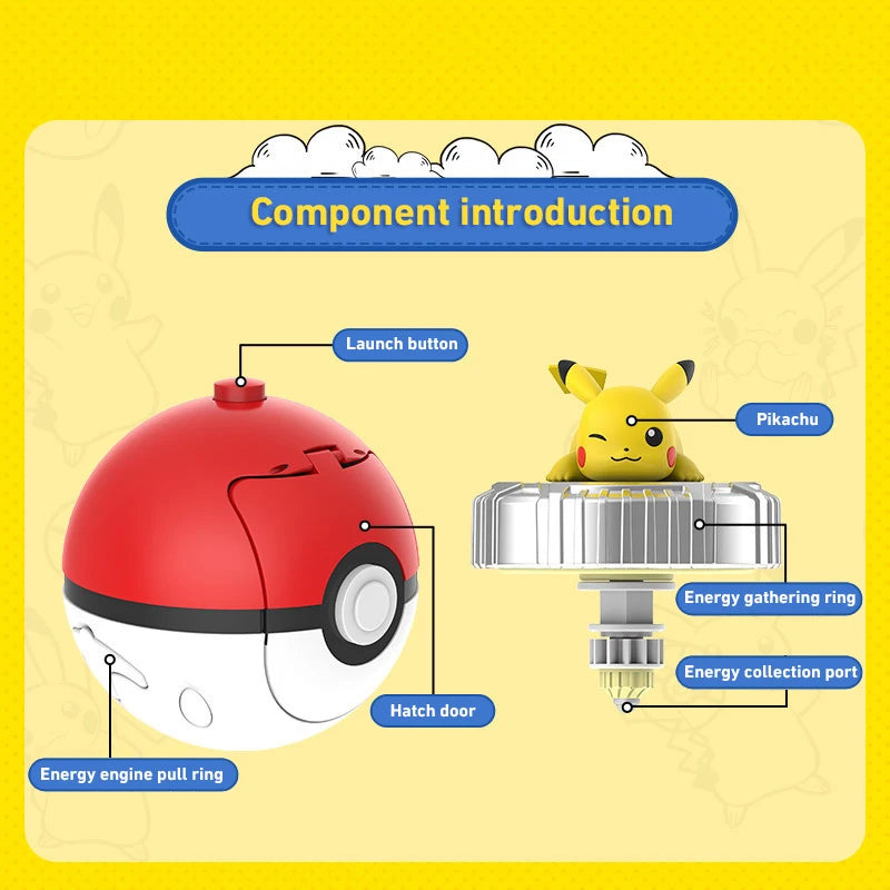 Pokemon Figures Beyblade Top Gyroscope Toys Pikachu Charmander Squirtle Mewtwo Eevee PVC Models Pokeball Gift For Kids