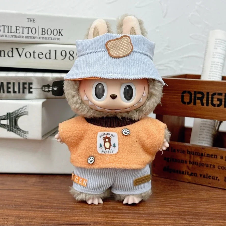 17cm Labubu Doll Clothes Capybara Cos Suit V1 V2 V3 Outfit Stylish Clothing Set for Plush Toy Dolls Accessories