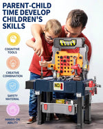 Kids Tool Bench with Realistic and Electric Drill, Construction Workbench Toys for Toddlers 3-5, Toddler Bench Set for Age 3-4