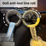2Pcs/Lot Labubu Anti Drop Buckle Silicone Rope Keychain Protection Ring Colorful Winding Fixed Anti Drop