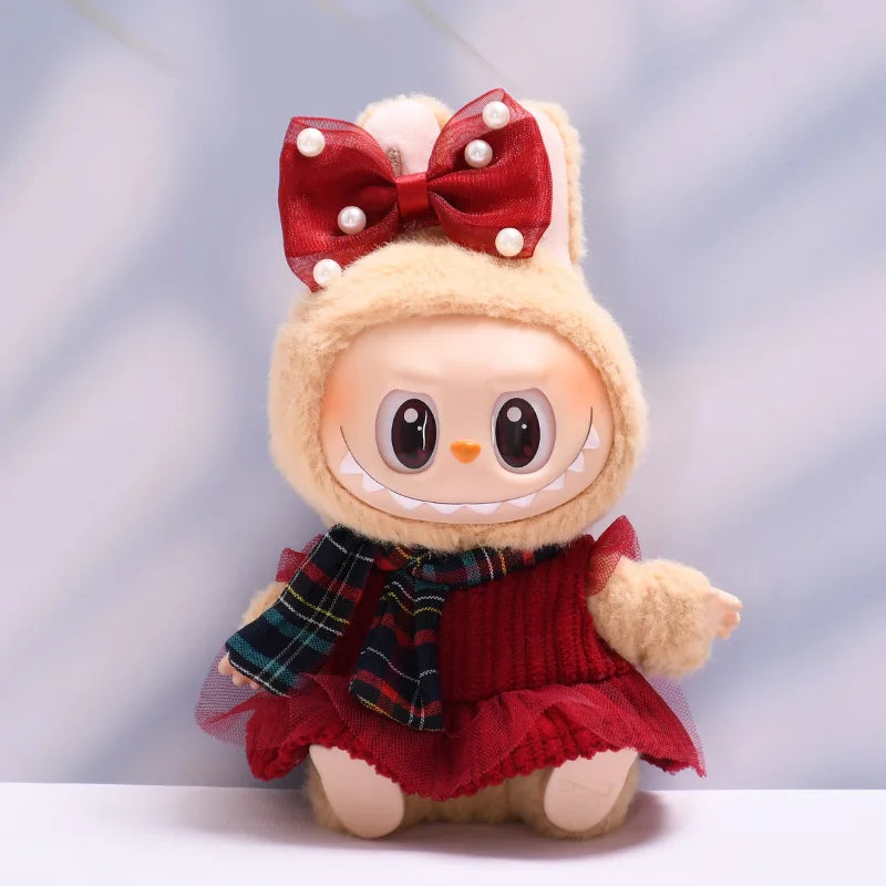 17cm  Doll Plush Dress Up Labubu Doll's Clothes Set Trendy and Cute Garment Suit Toys Dolls Accessories