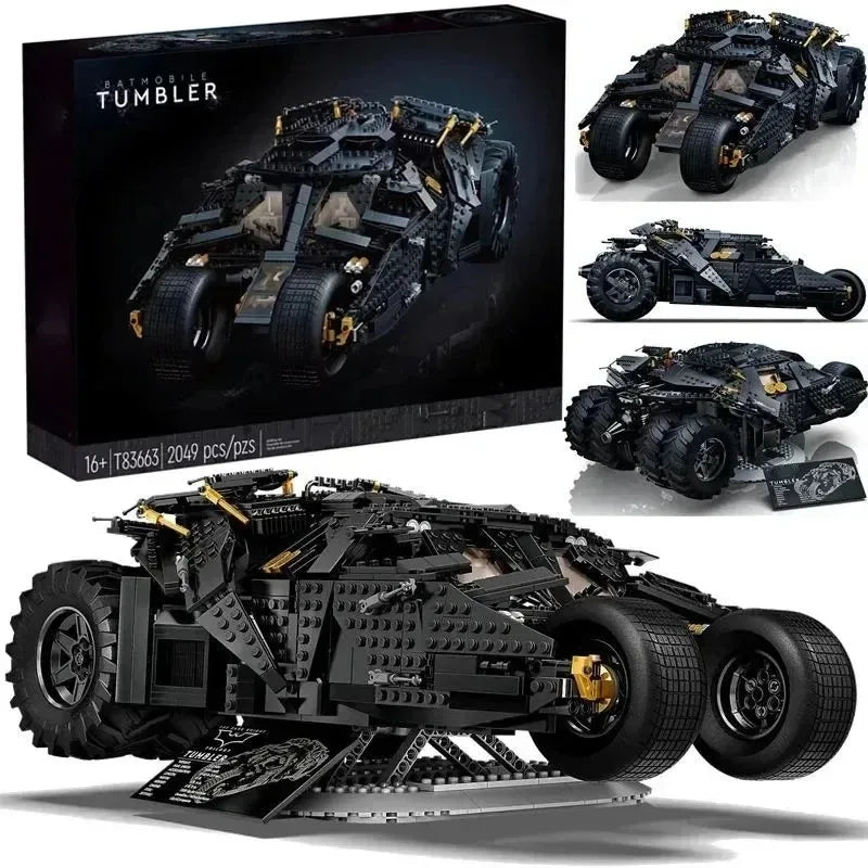 In Stock 2049pcs Chariot Dark Knight Batmobile Compatible 76240 Model Building Blocks Bricks Set Toys Gifts for Children