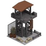 WW2 Military Army Soldiers World War 2 Military Base Observation Tower Model Assemble Building Blocks Bricks Children's DIY Toys
